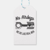 メンズスピードレーシングスポーツカーいいえエアバッグ – 私たちは死ぬL ギフトタグ (裏面)