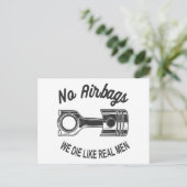 メンズスピードレーシングスポーツカーいいえエアバッグ – 私たちは死ぬL シーズンポストカード (スタンド正面)