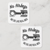 メンズスピードレーシングスポーツカーいいえエアバッグ – 私たちは死ぬL スクエア名刺 (正面/裏面)