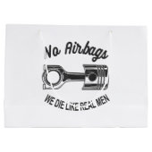 メンズスピードレーシングスポーツカーいいえエアバッグ – 私たちは死ぬL ラージペーパーバッグ (裏面)