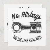 メンズスピードレーシングスポーツカーいいえエアバッグ – 私たちは死ぬL 招待状 (正面/裏面)