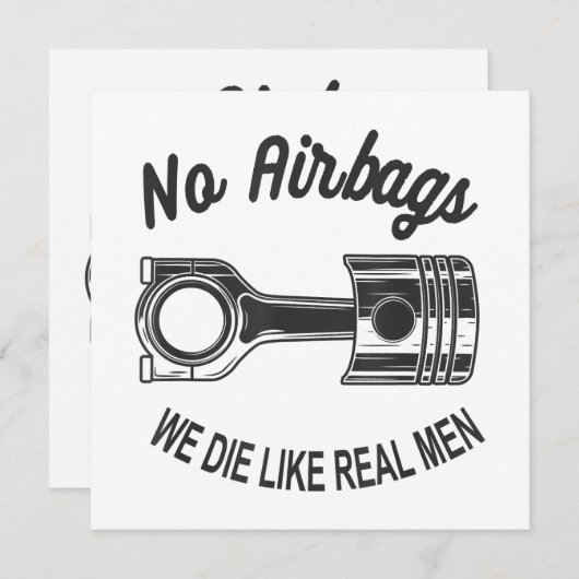 メンズスピードレーシングスポーツカーいいえエアバッグ – 私たちは死ぬL 招待状 (正面/裏面)