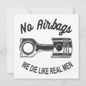 メンズスピードレーシングスポーツカーいいえエアバッグ – 私たちは死ぬL 招待状 (裏面)
