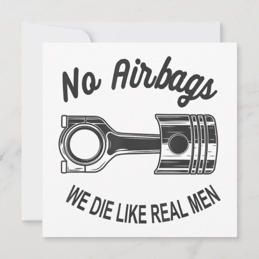 メンズスピードレーシングスポーツカーいいえエアバッグ – 私たちは死ぬL 招待状 (裏面)
