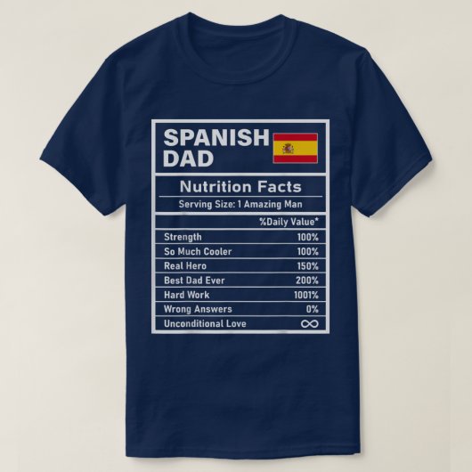 メンズスペインのパパ栄養事実父の日ナティ Tシャツ (デザイン正面)