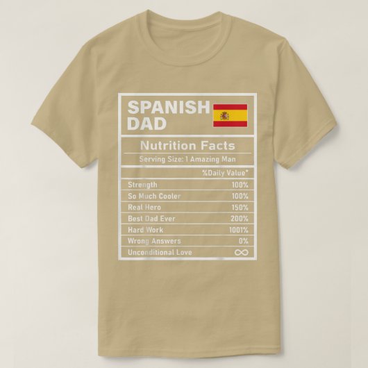 メンズスペインのパパ栄養事実父の日ナティ Tシャツ (デザイン正面)