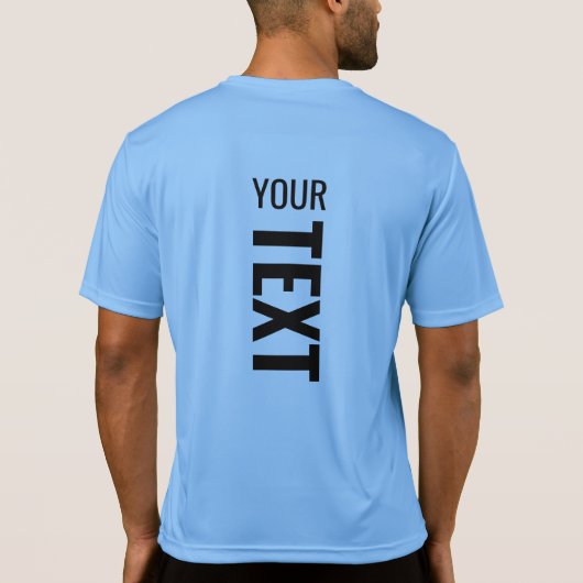 メンズスポーツアクティウェアバックサイドプリントブルー Tシャツ (裏面)