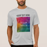 メンズスポーツテック競技者モダンテンプレート Tシャツ<br><div class="desc">画像の文字をここに追加テンプレートメンズスポーツテック競合他社Activewear Silver T-Shirt.</div>