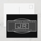 メンズスポーティジオメトリックグレー&ダークグレーブラック ポストカード (正面/裏面)