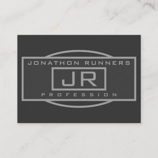 メンズスポーティジオメトリックグレー&ダークグレー エンクロージャーカード (正面)