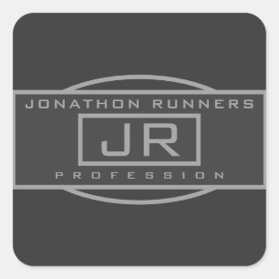 メンズスポーティジオメトリックグレー&ダークグレー スクエアシール