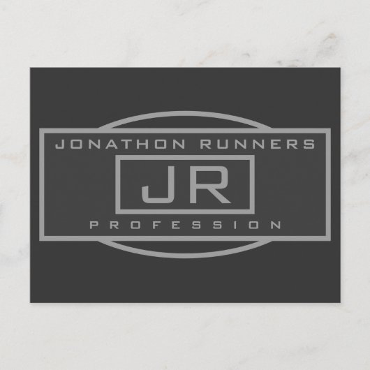 メンズスポーティジオメトリックグレー&ダークグレー ポストカード (正面)