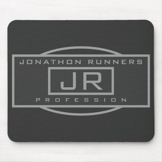 メンズスポーティジオメトリックグレー&ダークグレー マウスパッド (正面)