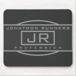 メンズスポーティジオメトリックグレー&ダークグレー マウスパッド<br><div class="desc">スポーティモノグラムのなデザイン。</div>