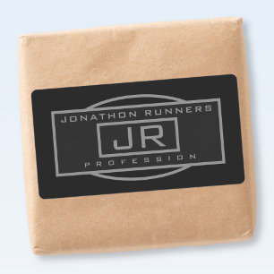 メンズスポーティジオメトリックグレー&ダークグレー ラベル