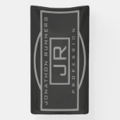 メンズスポーティジオメトリックグレー&ダークグレー 横断幕 (縦)