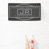 メンズスポーティジオメトリックグレー&ダークグレー 横断幕 (インサイチュ)