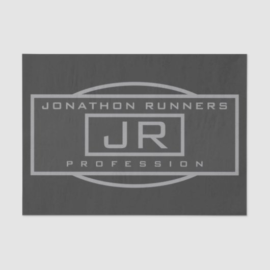 メンズスポーティジオメトリックグレー&ダークグレー 薄葉紙 (正面)