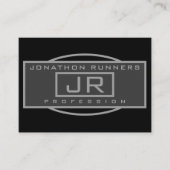 メンズスポーティジオメトリックダークグレー&ブラック エンクロージャーカード (正面)