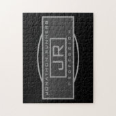 メンズスポーティジオメトリックダークグレー&ブラック ジグソーパズル (縦)