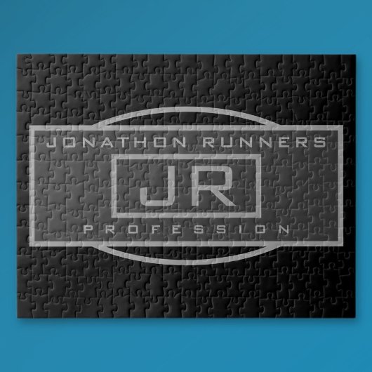 メンズスポーティジオメトリックダークグレー&ブラック ジグソーパズル