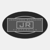 メンズスポーティジオメトリックダークグレー&ブラック 楕円形シール (正面)