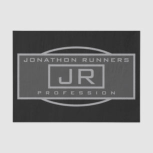 メンズスポーティジオメトリックダークグレー&ブラック 薄葉紙