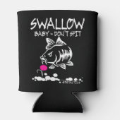 メンズスワローベビーは鯉を吐かない魚釣りポップ・アートのアップB 缶クーラー (裏面)