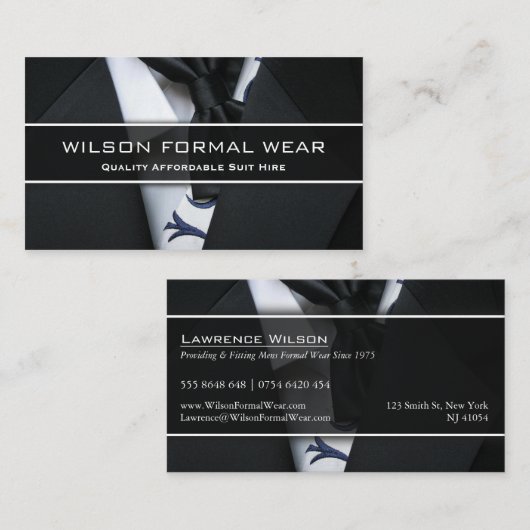 メンズスーツフォーマル衣服、フォトビジネスカード 名刺 (正面/裏面)
