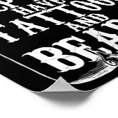 メンズス素晴らしステップパパはタトゥーとビアズロンを持っている ポスター (角)