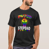 メンズス誇りを持ったステプダレインボーLgbtゲイプライド月F Tシャツ (正面)