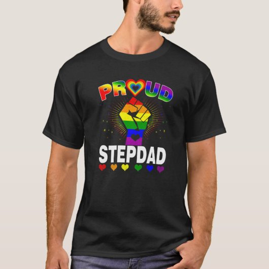 メンズス誇りを持ったステプダレインボーLgbtゲイプライド月F Tシャツ (正面)