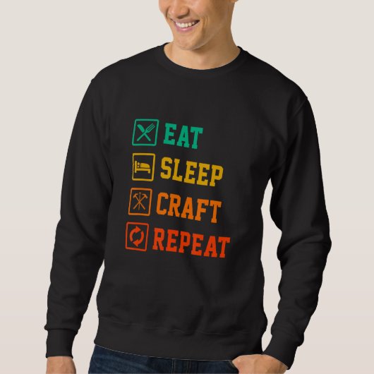 メンズス食べスリープクラフトRepeat Work Crafting Worker T スウェットシャツ (正面)