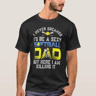 メンズセクシーなソフトボールのパパ Tシャツ
