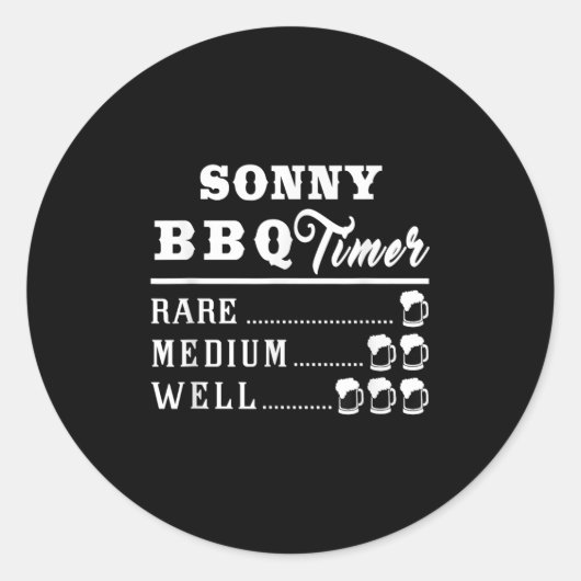 メンズソニーBbqタイマービール飲み焼おもしろいき ラウンドシール (正面)