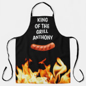メンズソーセージブラックキングオブザグリルシェフBBQ エプロン (正面)