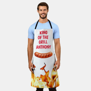 メンズソーセージホワイトキングオブザグリルシェフBBQ エプロン