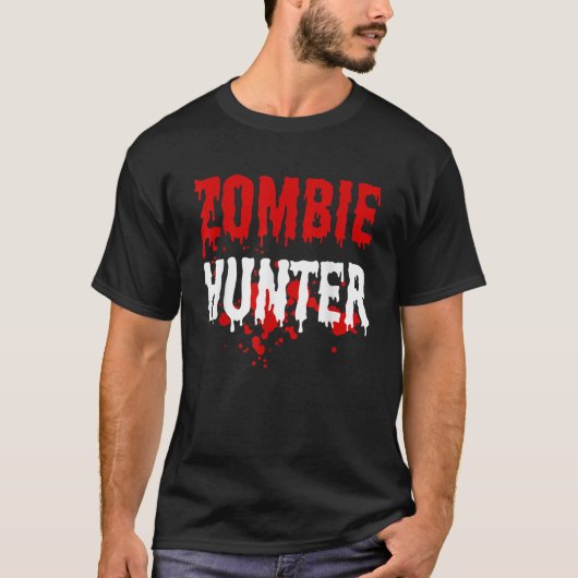 メンズゾンビハンターホラーハロウィーン Tシャツ (正面)