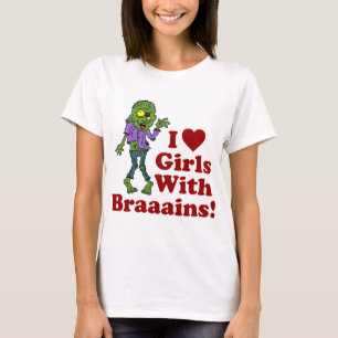 メンズゾンビ付き女の子 Tシャツ