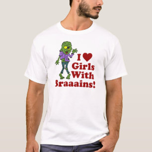 メンズゾンビ付き女の子 Tシャツ
