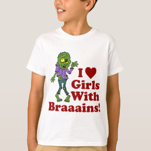 メンズゾンビ付き女の子 Tシャツ