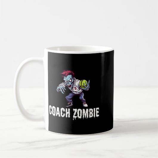 メンズゾンビ体育教師コーチハロウィン コーヒーマグカップ (左)