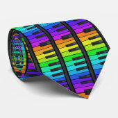 メンズタイとピアノカラフル鍵 ネクタイ (ロール)