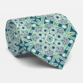 メンズタイウィンググリーンメダリオンズデザイン ネクタイ (ロール)