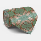 メンズタイギンコ葉デザイン ネクタイ (ロール)