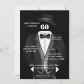 メンズタキシード誕生日パーティーへの招待 招待状 (正面)