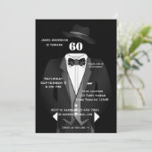 メンズタキシード誕生日パーティーへの招待 招待状 (スタンド正面)