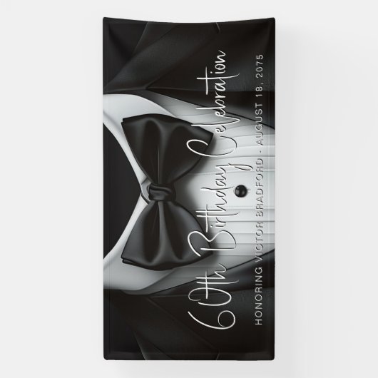 メンズタキシード誕生日パーティーバナー 横断幕 (縦)