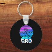 メンズタフブロエピックジムハンドシェイクサンセットフラット キーホルダー (正面)