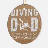 メンズダイビングパパダイブスキューバダイバーギフトおもしろい セラミックオーナメント (左)